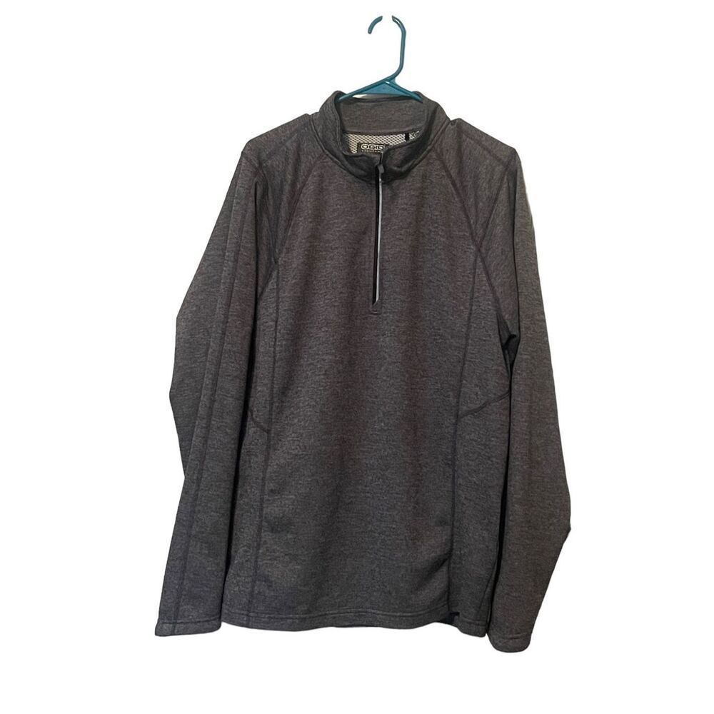 Ogio Mens Gray Stand-Up Collar Endurance Pursuit Quarter Zip Sweater Size XL